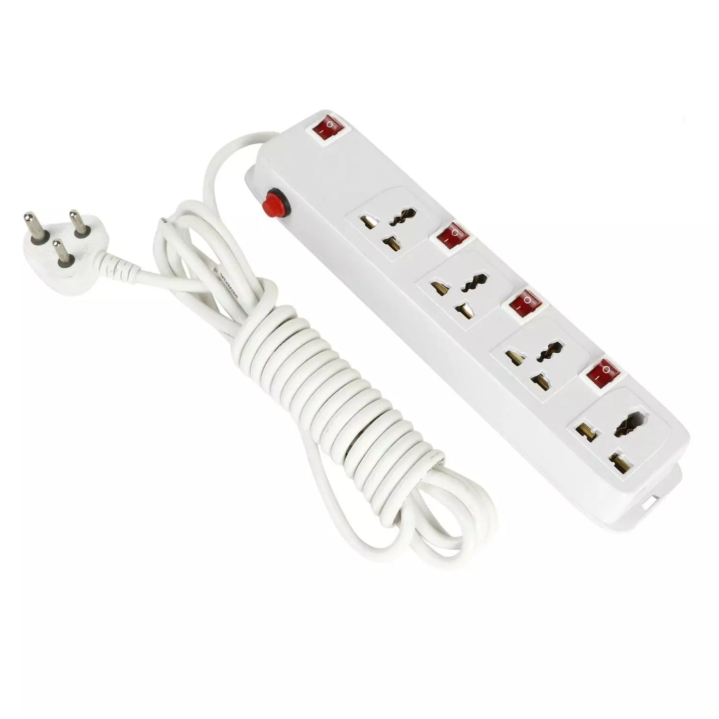 FEDUS 4-Socket Power Strip with Individual Switches & LED Indicator β Heavy Duty Extension Board (with 1.5m Cord)