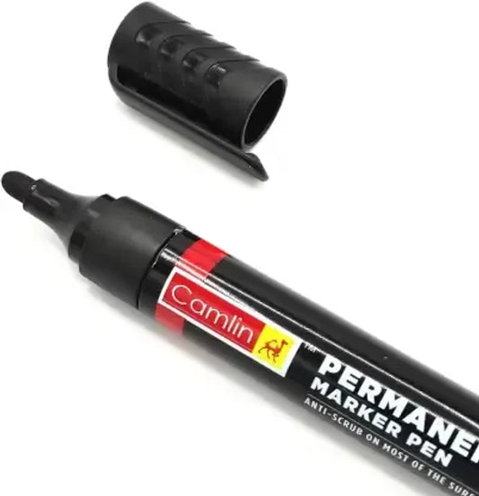 Camlin Permanent Marker – Black Ink, Bullet Tip