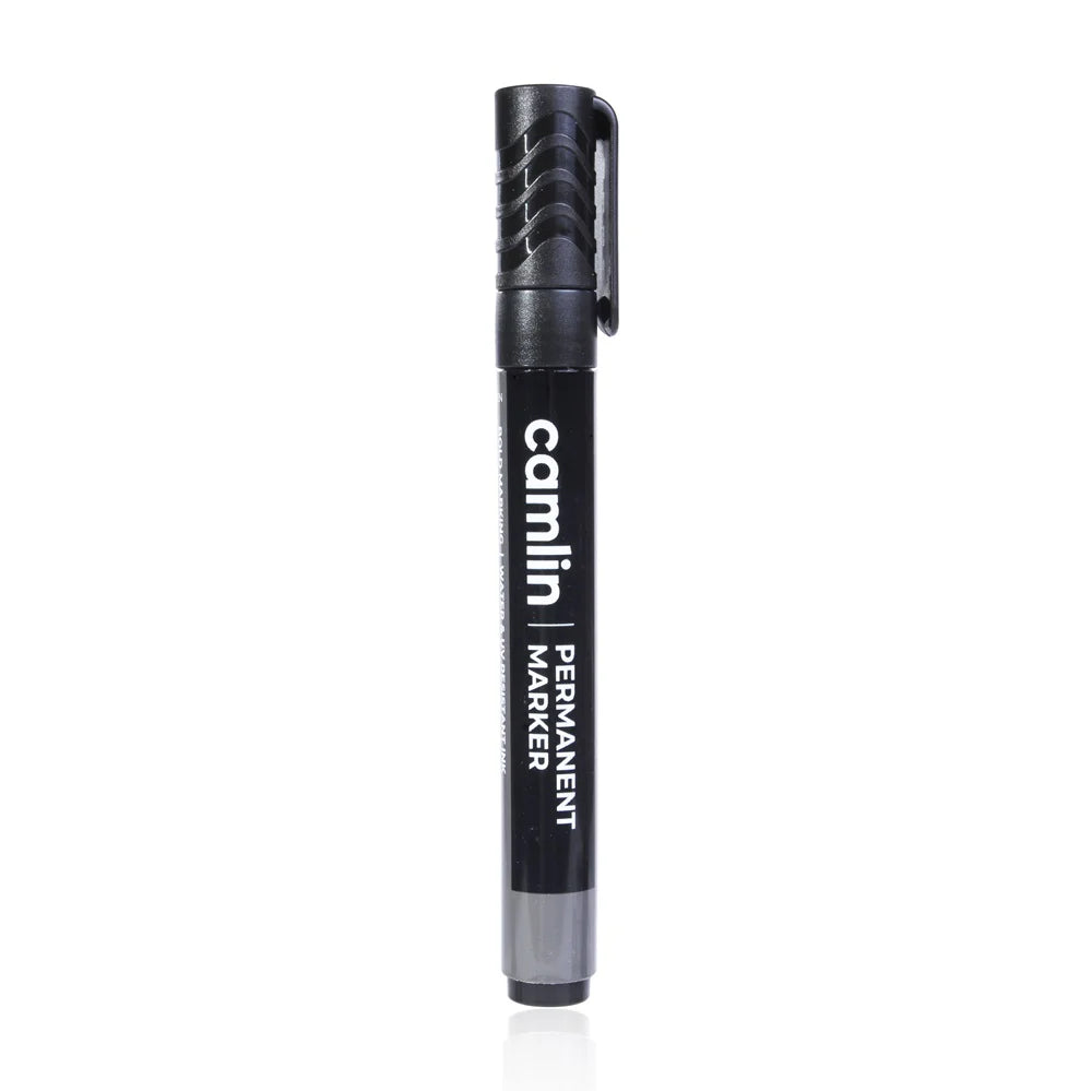 Camlin Permanent Marker – Black Ink, Bullet Tip
