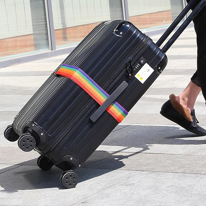 Nylon Luggage Strap Belt with Combination Number Lock, TSA Approved Suitcase Belt, 2 Meter (Rainbow Multicolor)