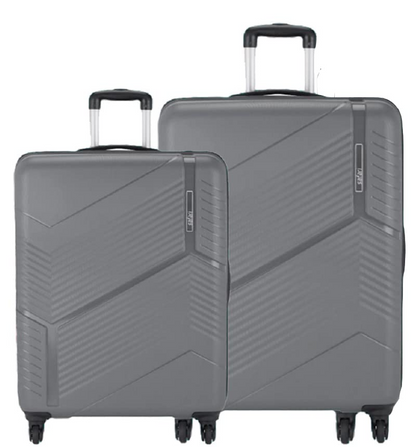 Safari Carter Hard-Sided Polypropylene Spinner Luggage Set of 2 (55cm & 67cm) – Grey, 5 Years Warranty