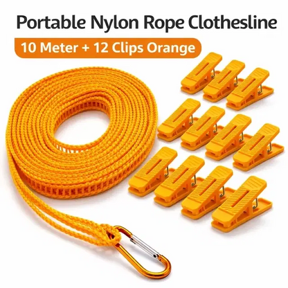 PORTABLE NYLON ROPE CLOTHESLINE 10 METER