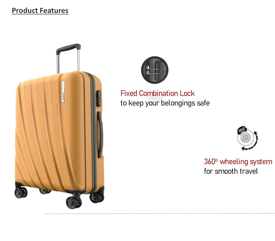 Safari Cairo 8 Wheels Trolley Bag  Check-in Trolley 5 Years Warranty 24"[66CM]